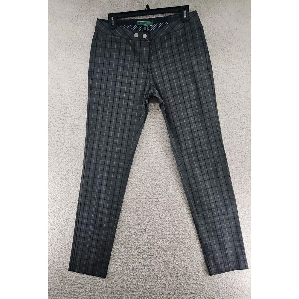 Tommy Hilfiger Golf  Pants  Womens 6 Plaid Houndstooth Stretch Slim Reg Rise New